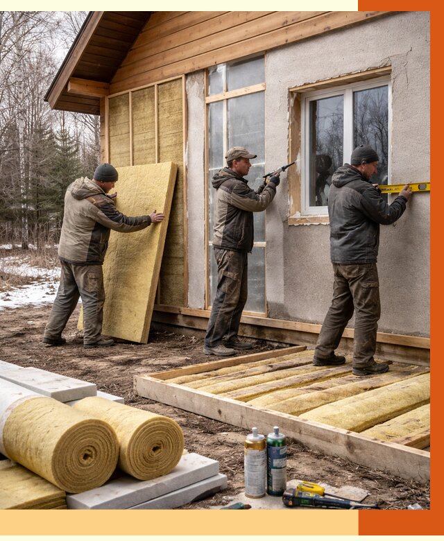 Утепление дачного дома в Саранске от 5005 руб/м2 — недорого | ТепломастерСрн