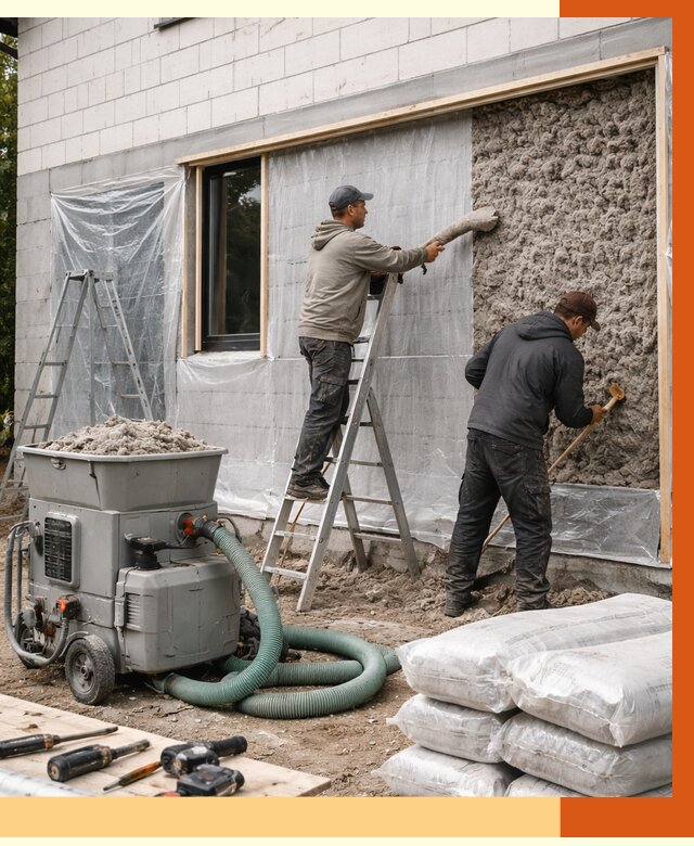 Утепление дома из газобетона эковатой в Саранске от 4741 руб./м2 | ТепломастерСрн